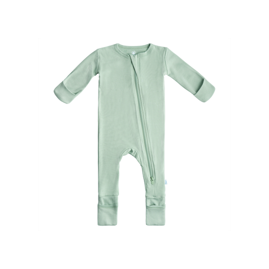 Baby Bamboo Pajamas w/ DreamCuffs® - Sage Green
