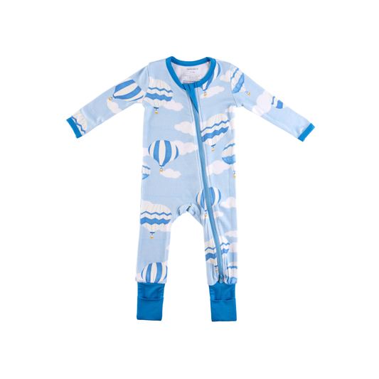 Baby Bamboo Pajamas w/ DreamCuffs® - Hot Air Balloons
