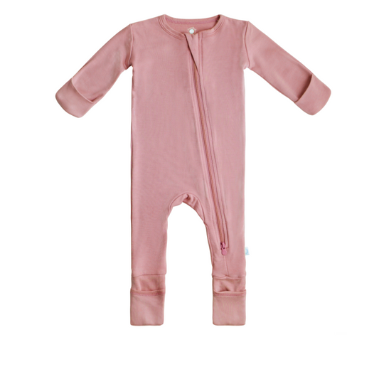 Baby Bamboo Pajamas w/ DreamCuffs™ - Dusty Rose