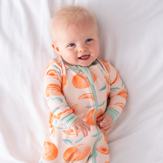 Baby Bamboo Pajamas w/ DreamCuffs® - Fresh Peach