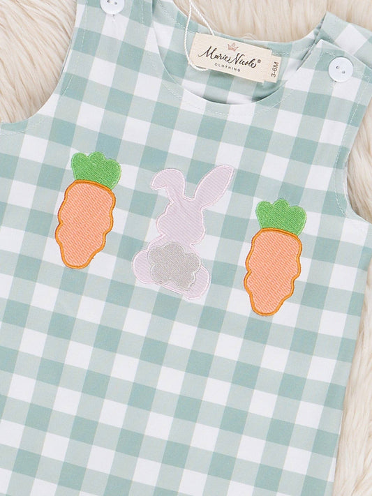Gingham Carrot Patch Embroidered Johnny